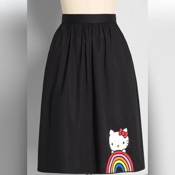 *ModCloth x Hello Kitty Let's Go Rainbow A-Line Skirt - Picture 2 of 5